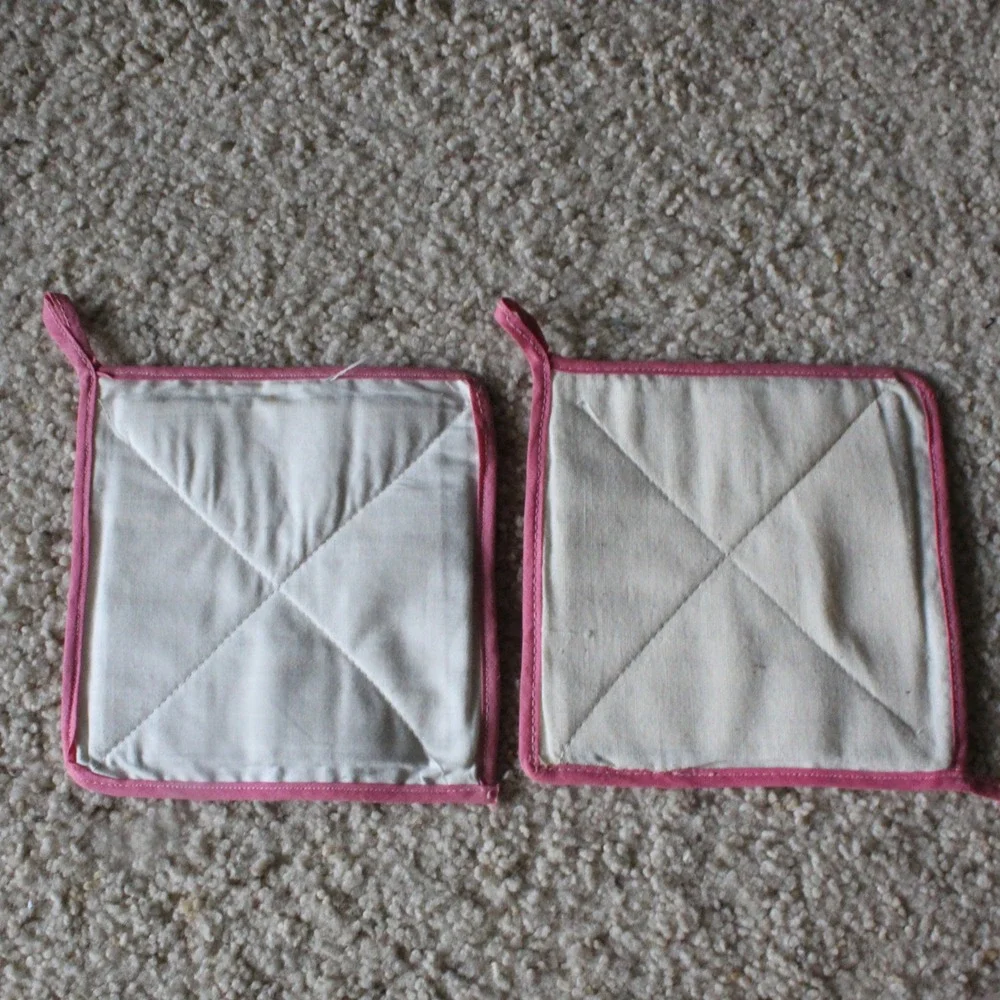 Handmade Potholders Coasters Vintage Embroidered Quilted Set 5 Multicolor OS